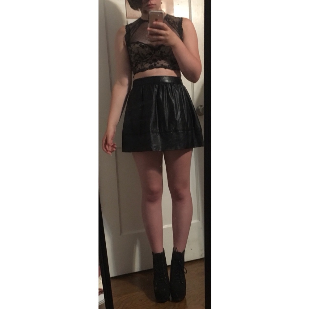 Faux leather forever 21 skirt
